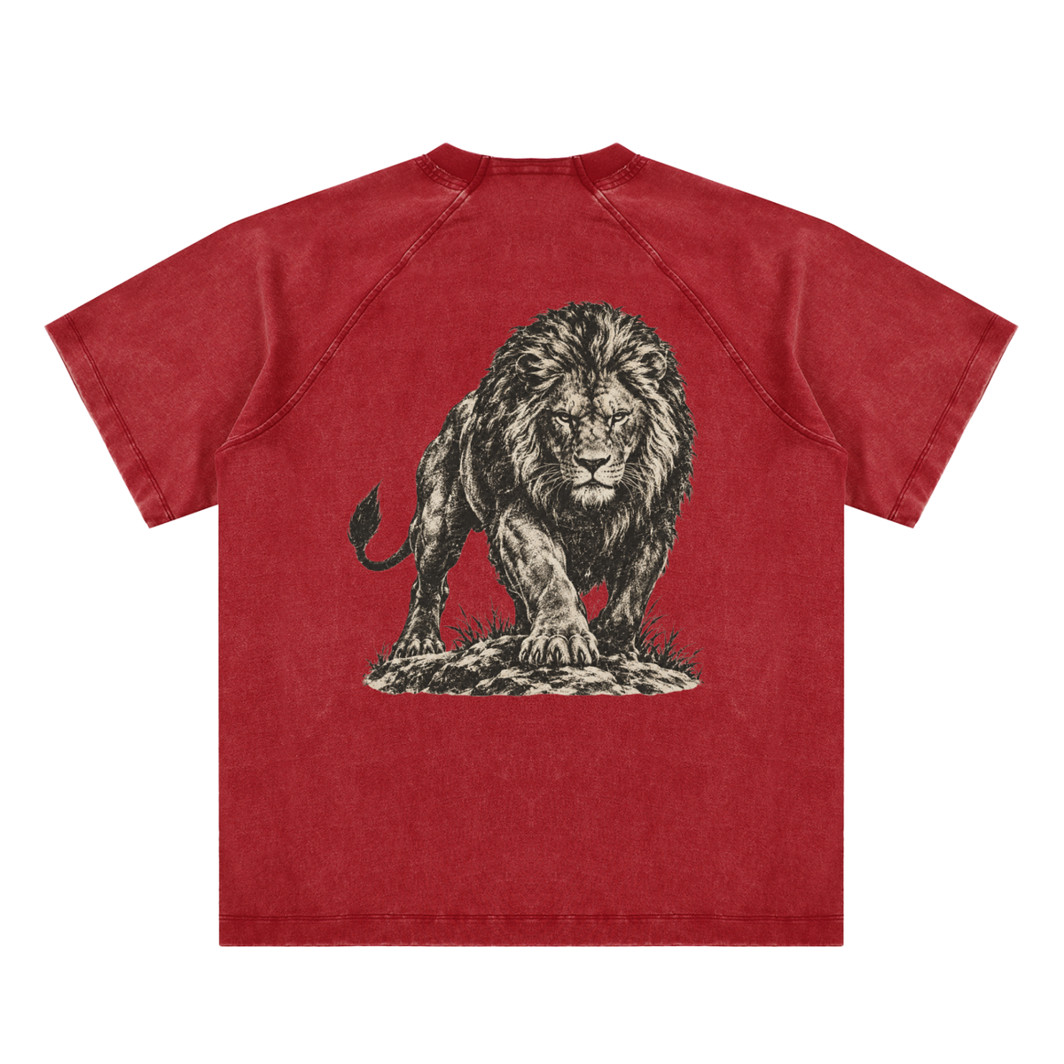 Vintage Washed Raglan Cotton T-Shirt